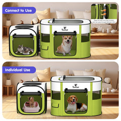 Pawaboo foldable travel-ready playpen fits easily in a car trunk.