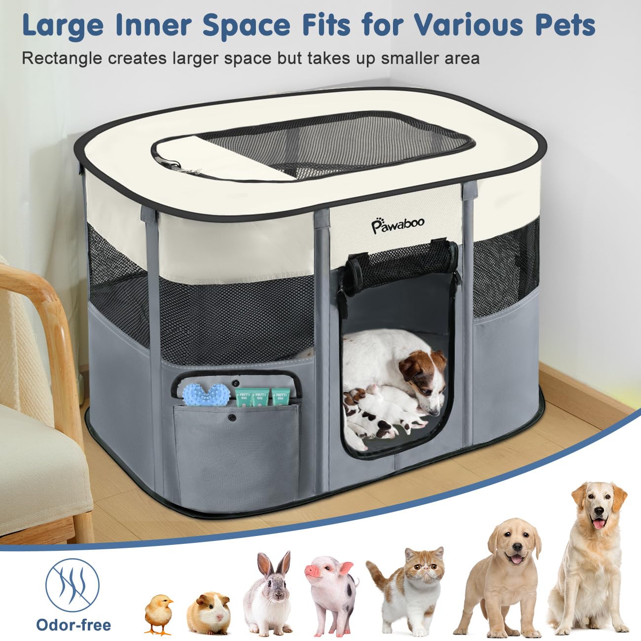 Pawaboo foldable portable travel kennel for quick setup on the go