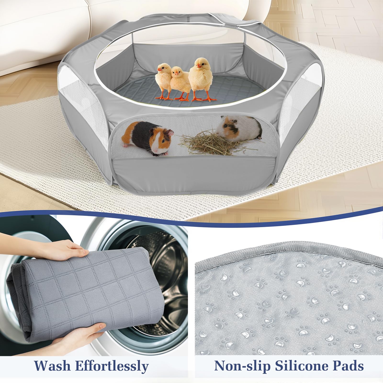 Pawaboo folded compact storage demonstrates portability for traveling with small animals.