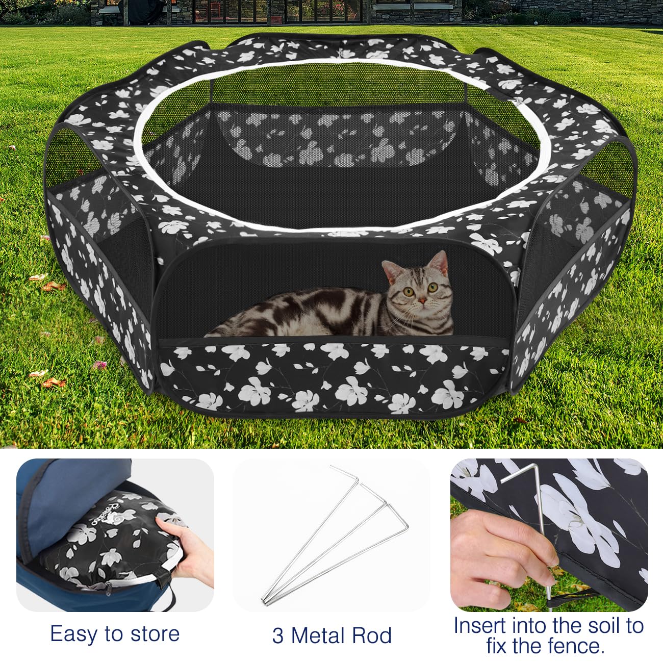 Pawaboo folded compact storage folds flat for easy transport and tidy storage.