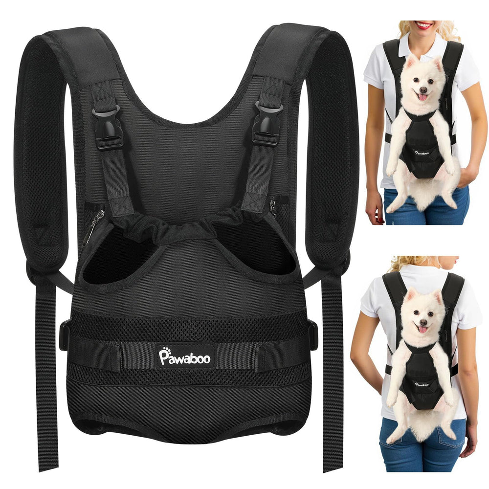 Pawaboo front-carrier-leg-out: breathable design for comfortable dog transport.