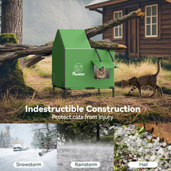 Pawaboo heated cat house insulated walls maximize warmth and energy efficiency.