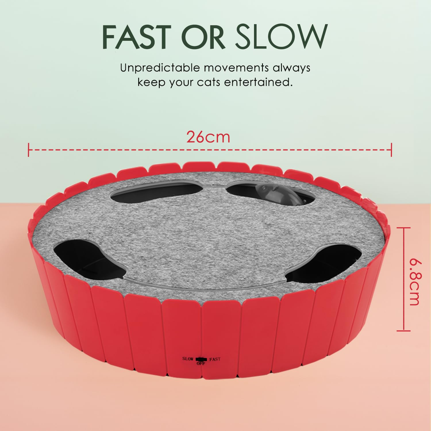 Pawaboo interactive cat toy battery compartment indicating easy setup