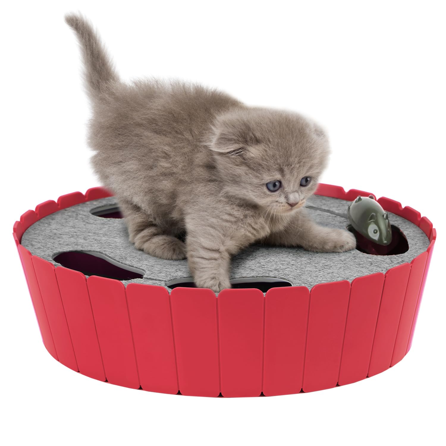 Pawaboo interactive cat toy running mouse left view showing engaging playtime