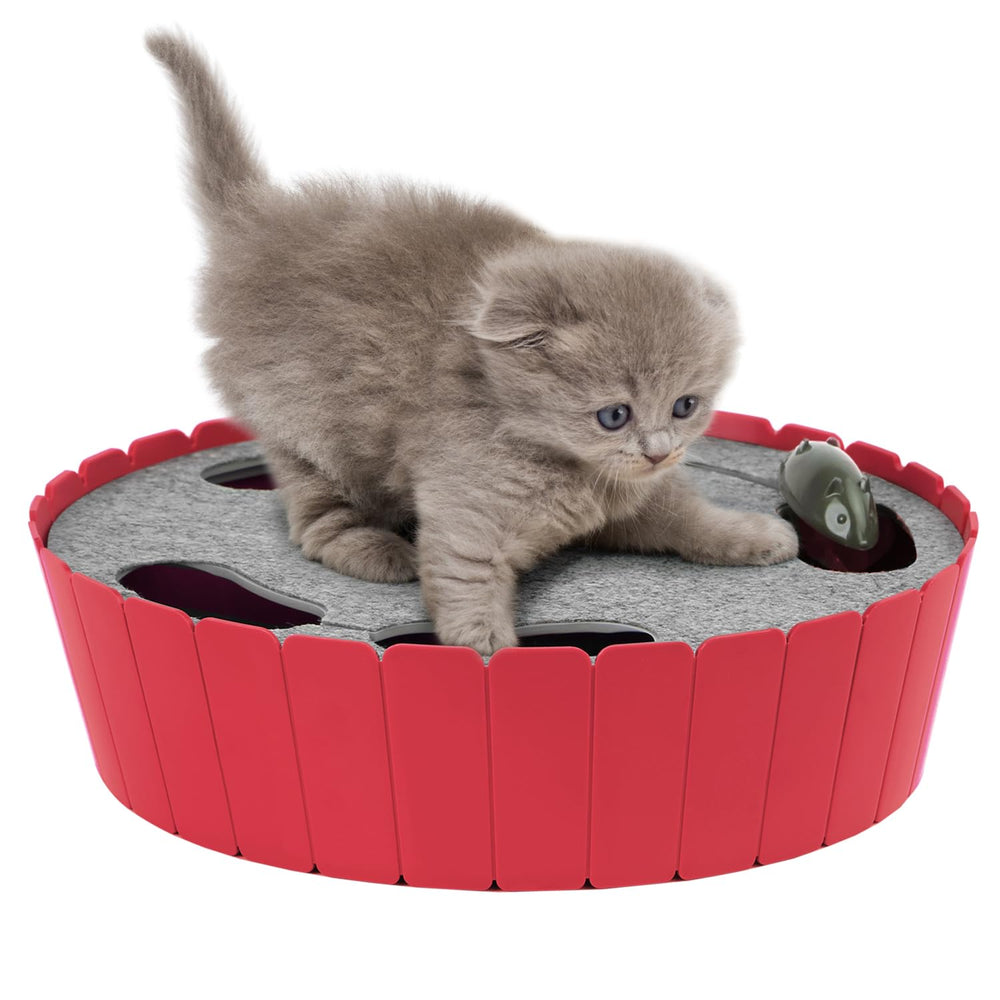 Pawaboo interactive cat toy running mouse left view showing engaging playtime