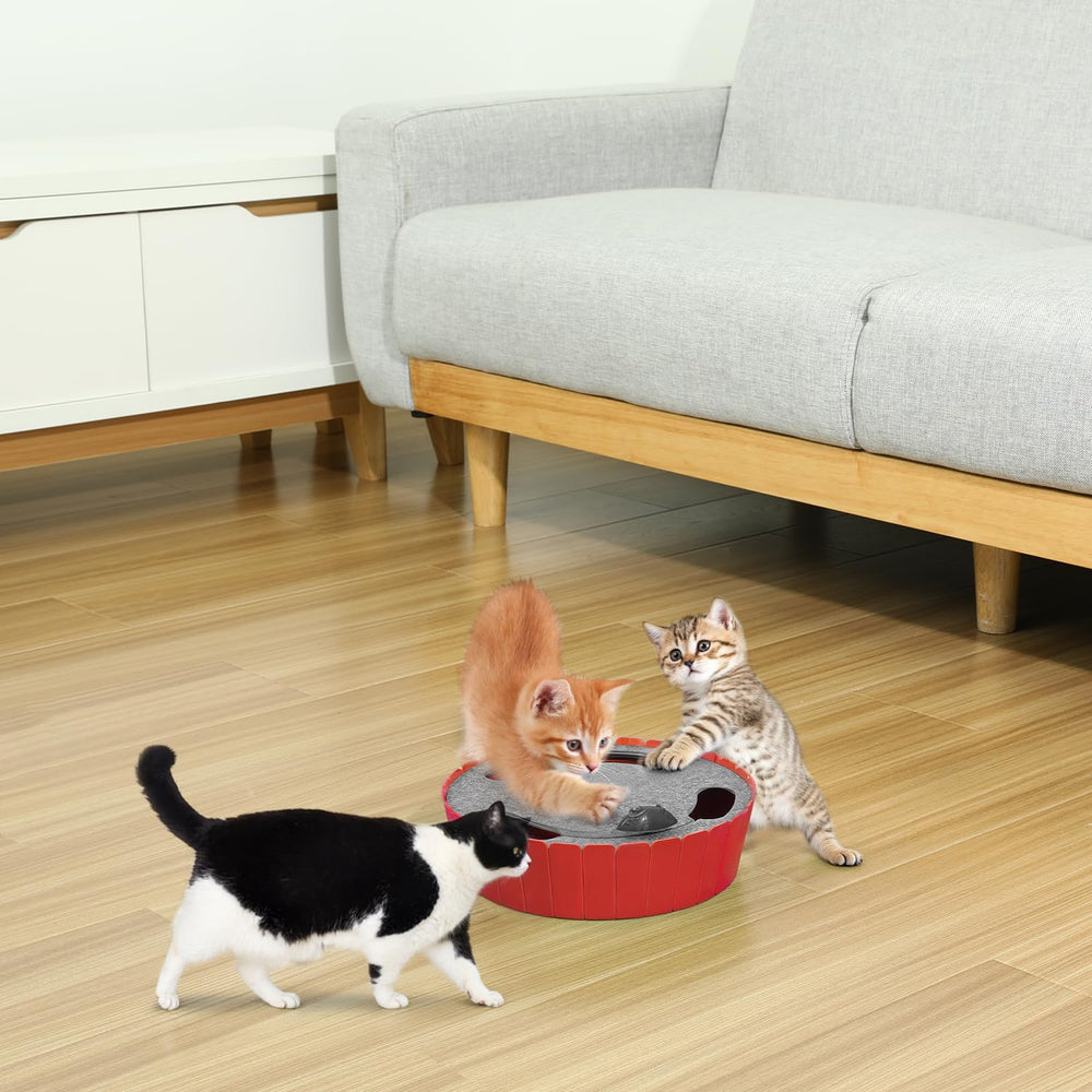 Pawaboo interactive cat toy slow mode action showing patient stalking