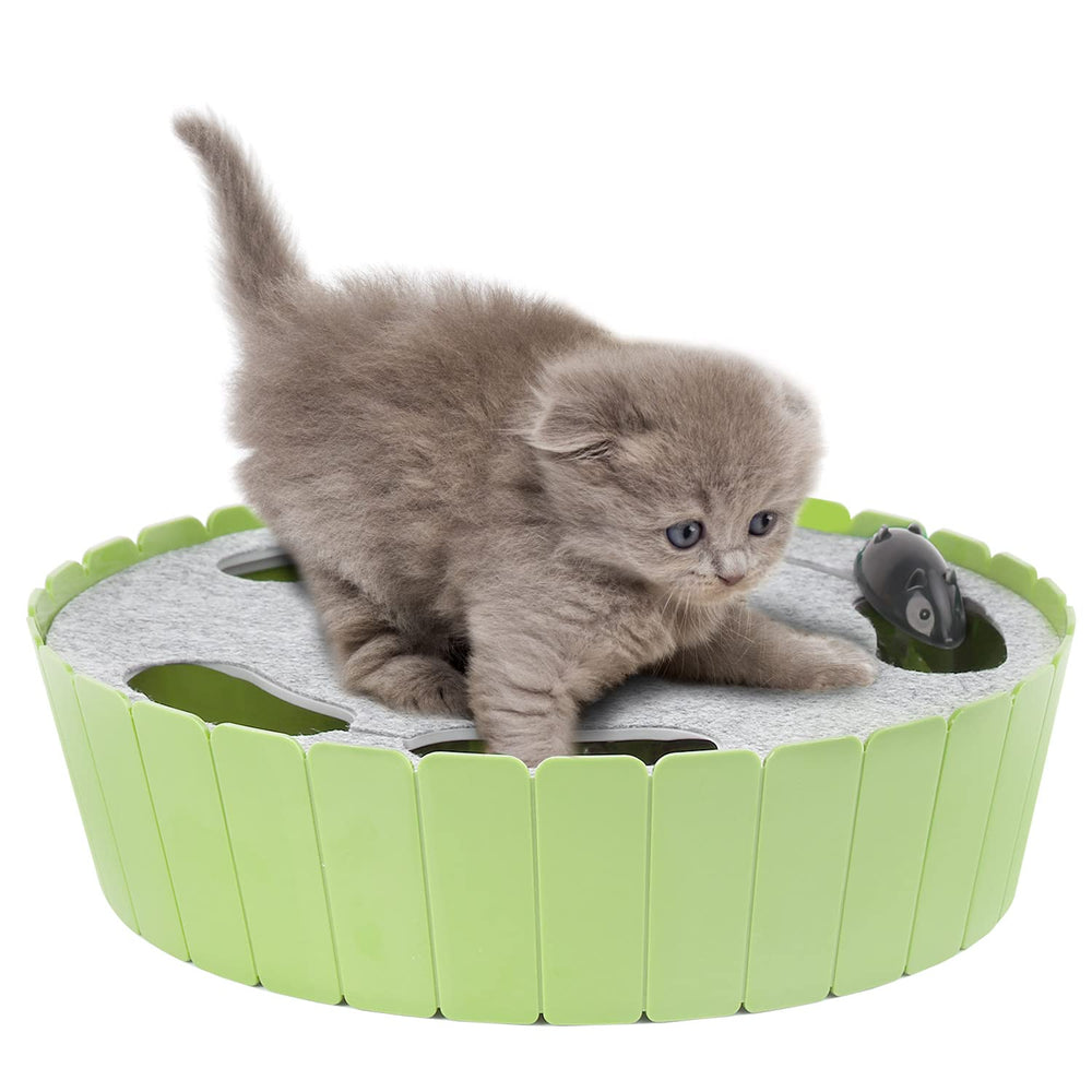 Pawaboo interactive toy running mouse front view engages cats with realistic motion for active play.