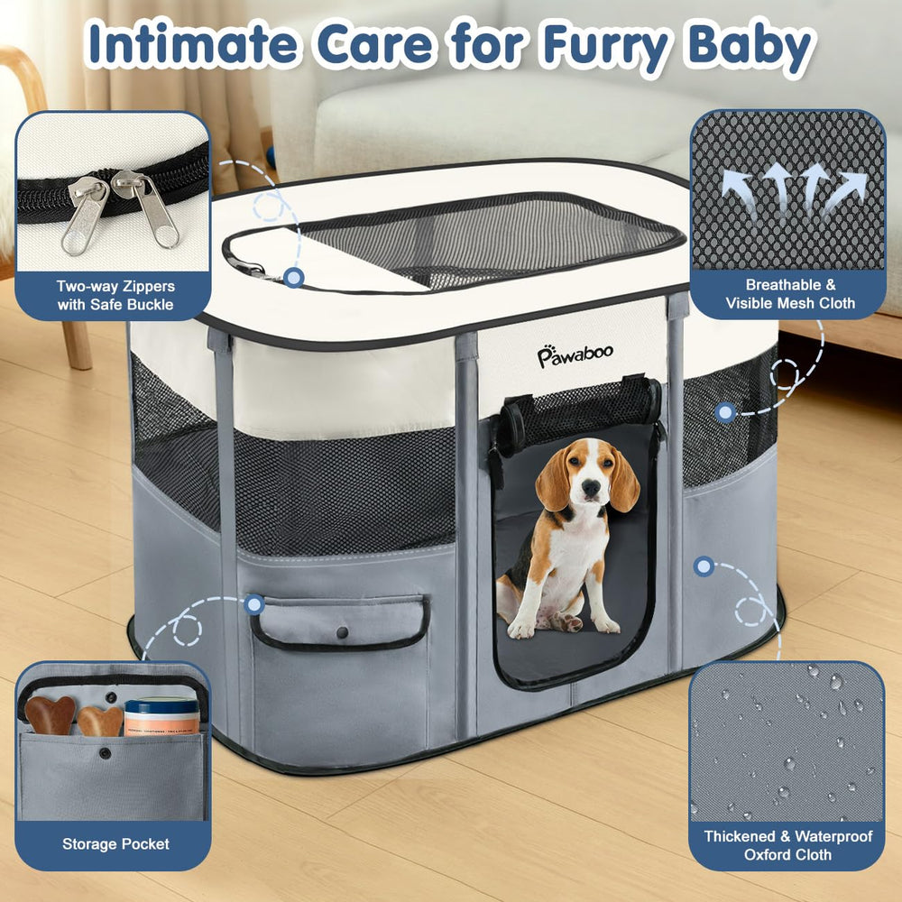 Pawaboo dog kennel with 600D oxford fabric for sturdy indoor outdoor use