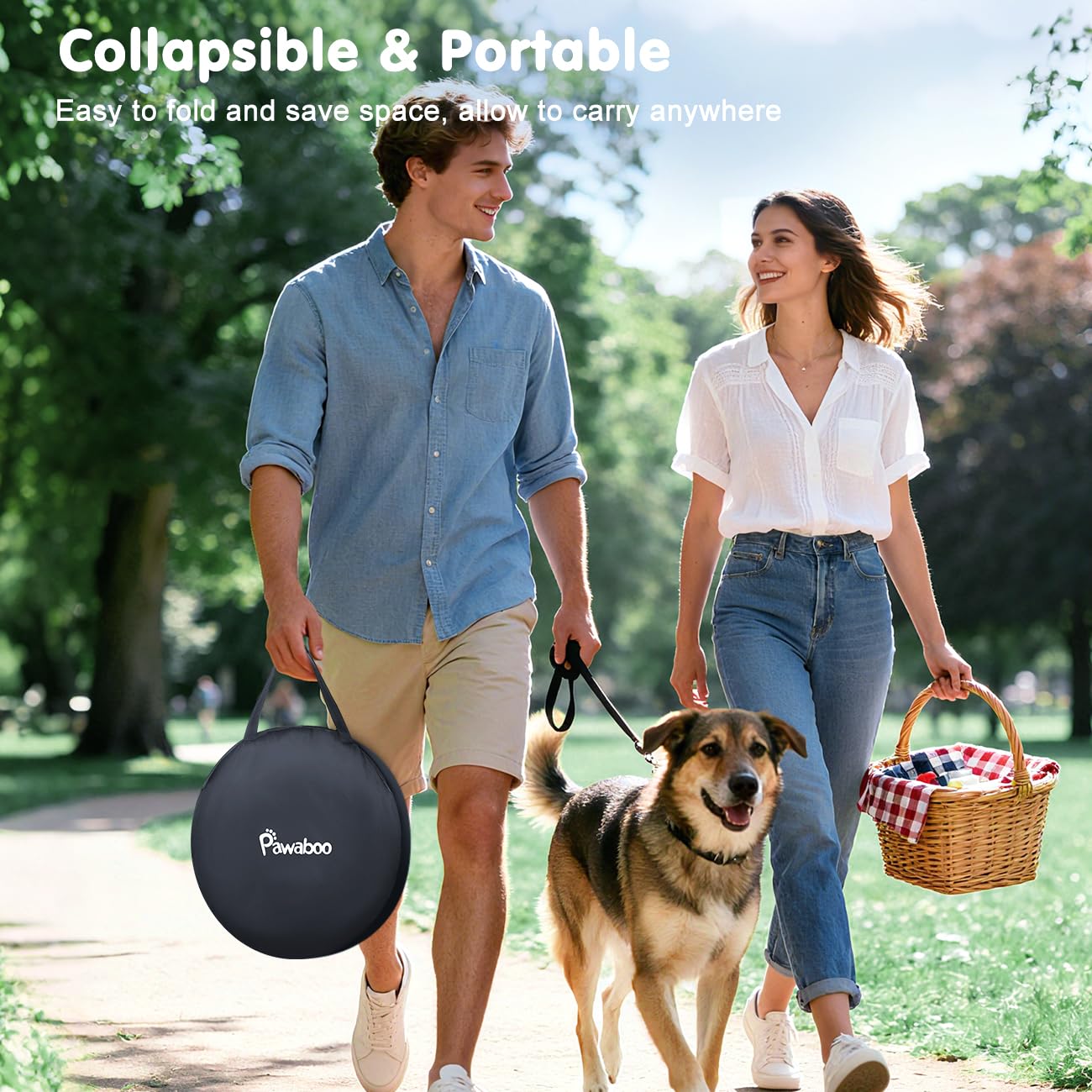 Pawaboo 600D Oxford fabric resists paws and outdoor wear.