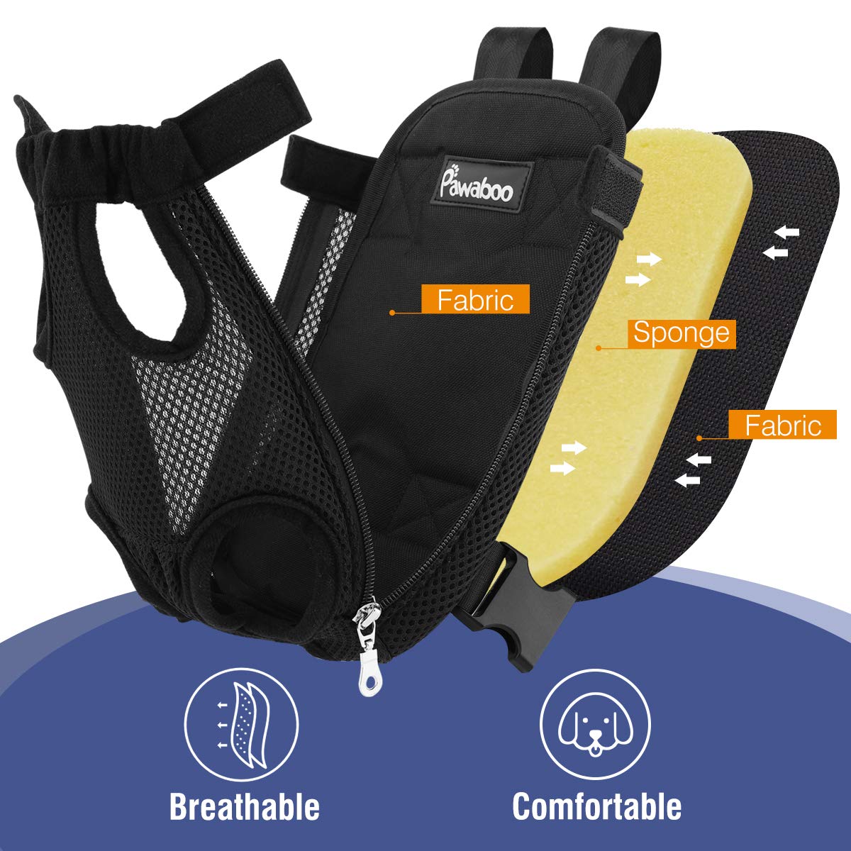 Pawaboo padded straps reduce shoulder strain during hikes.