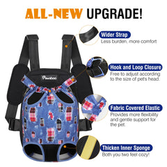 Pawaboo Pet Carrier Backpack shoulder-strap closeup shows quick-release buckles.