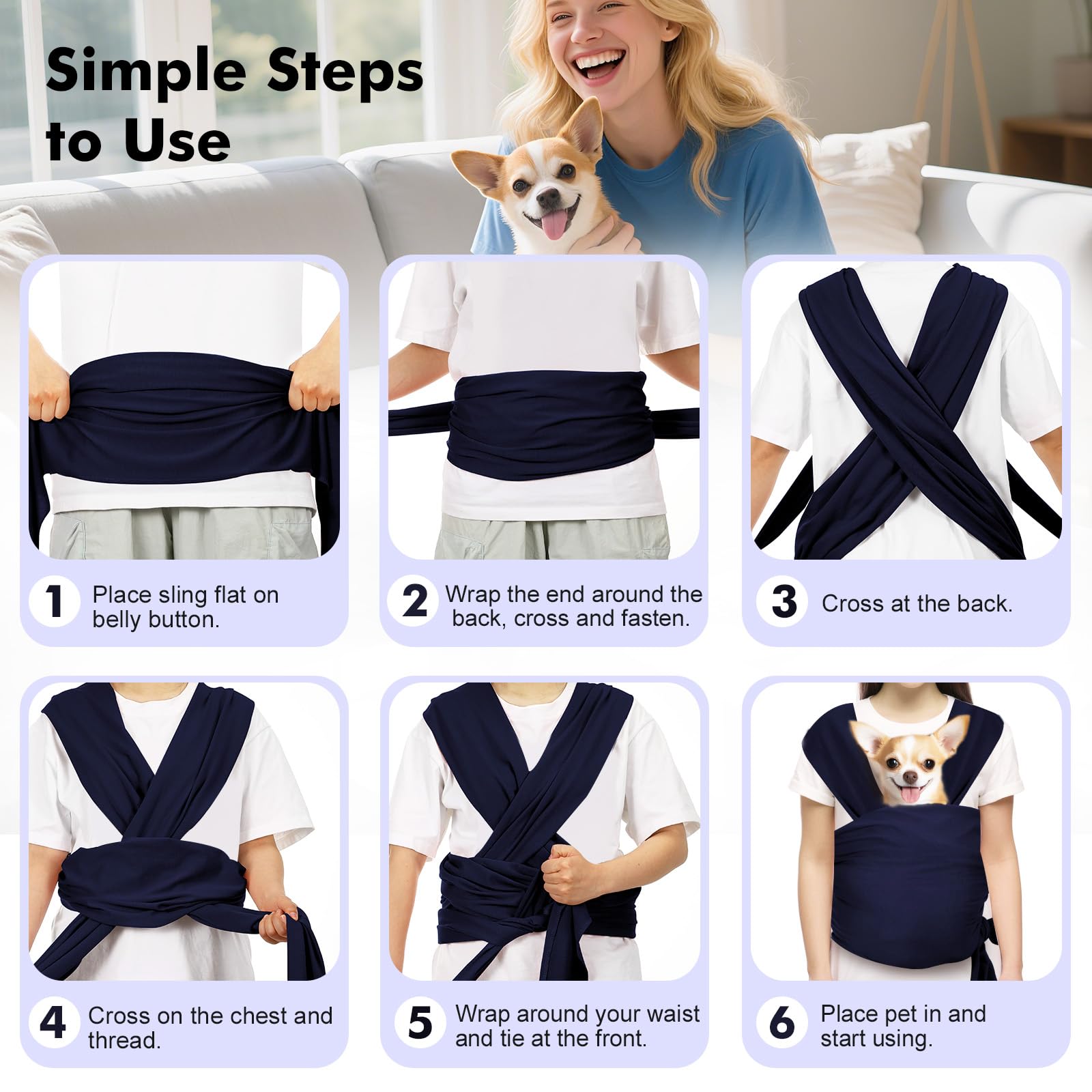 Pawaboo sling being used for veterinary visit or doctor trip.