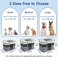 Pawaboo playpen shows 360-degree visibility and breathable mesh for calm pets