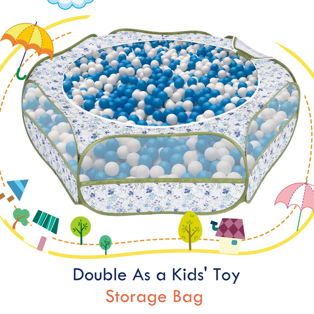 Pawaboo playpen blue white flower design brightens any setup