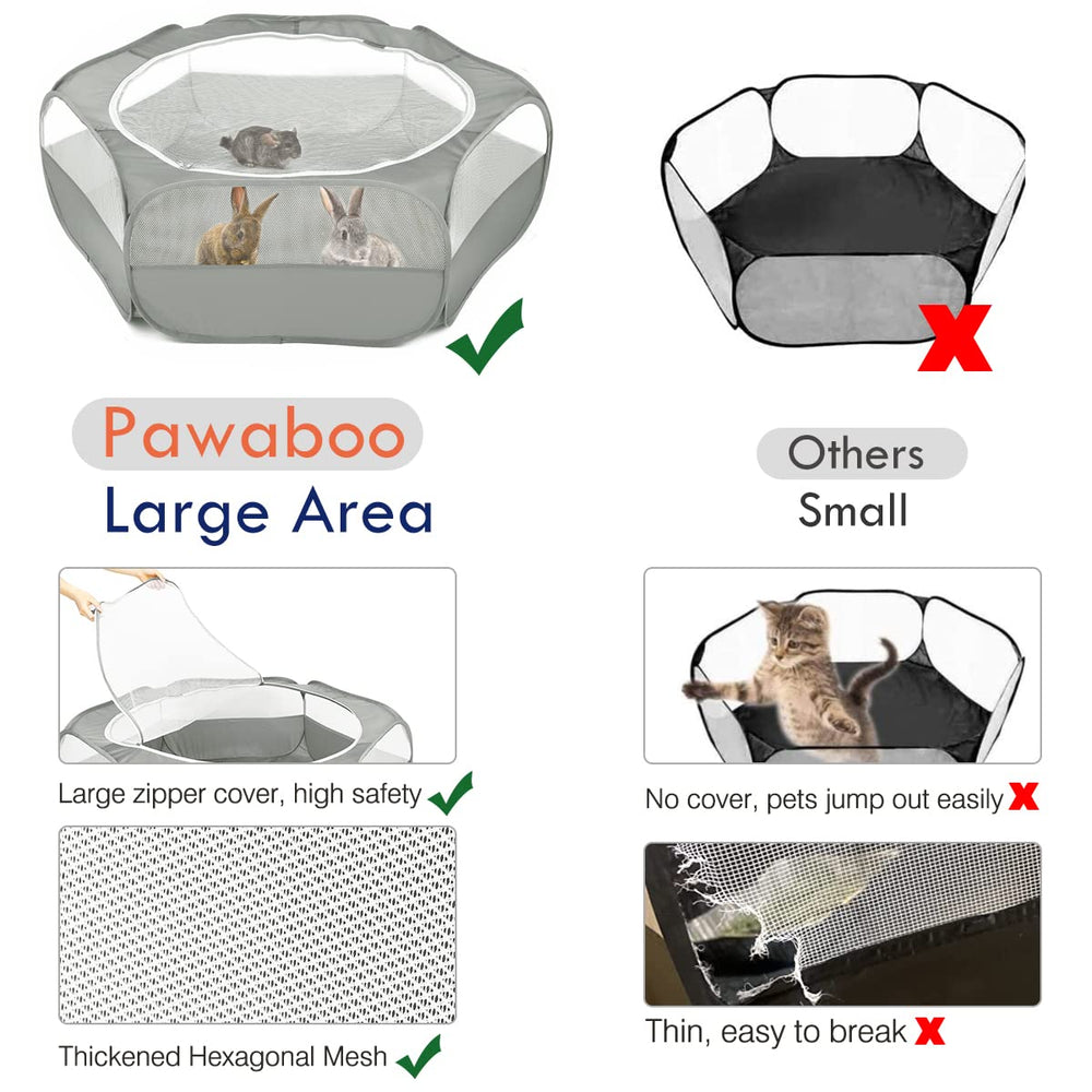 Pawaboo playpen folds open quickly for easy setup.
