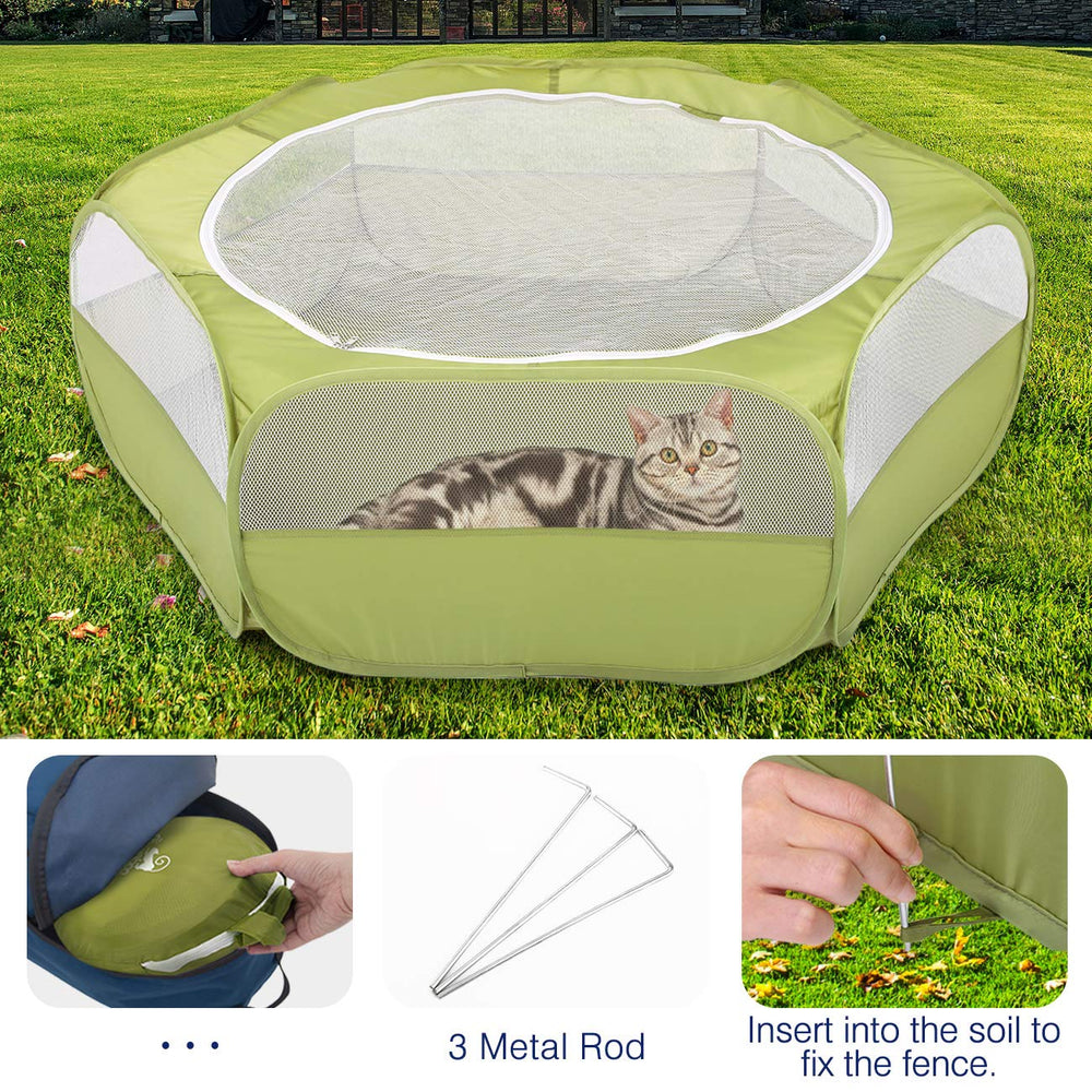 Pawaboo playpen folded compact for easy storage and travel