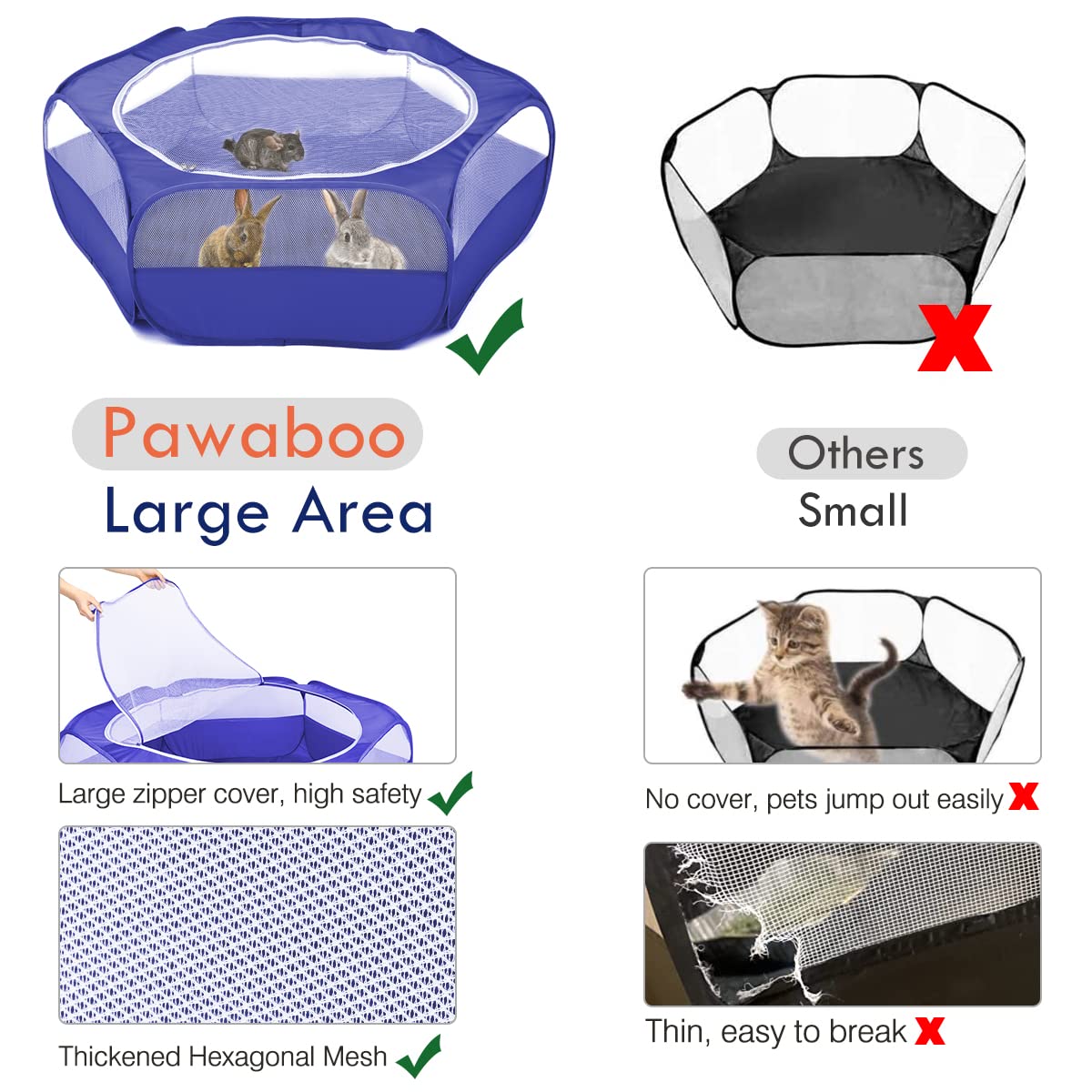 Pawaboo Indigo playpen with dual-zipper cover for easy access and cleaning