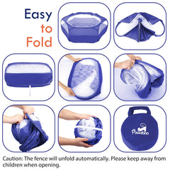 Pawaboo Indigo playpen close-up of high-density mesh resisting chewing