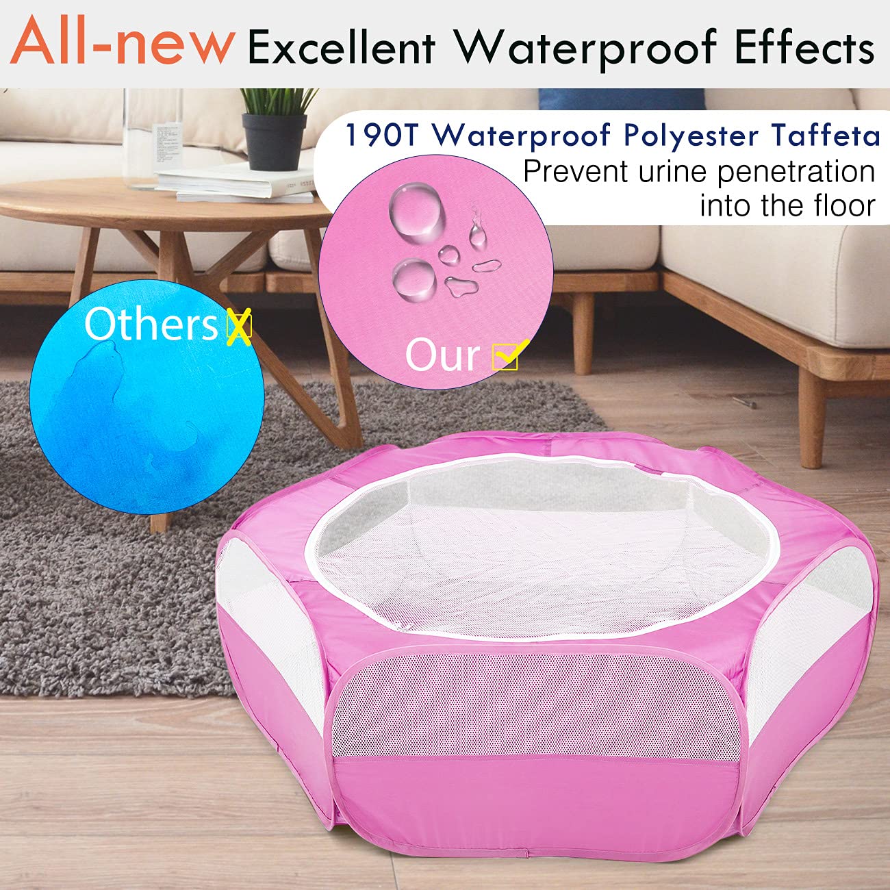 Pawaboo playpen mesh-upgrade resists chewing for safer playtime
