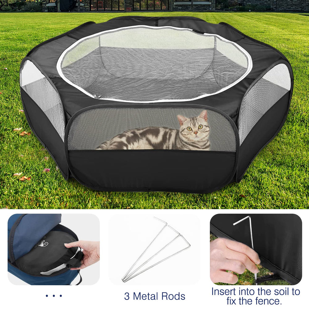 Pawaboo playpen pops open for instant setup outdoors.