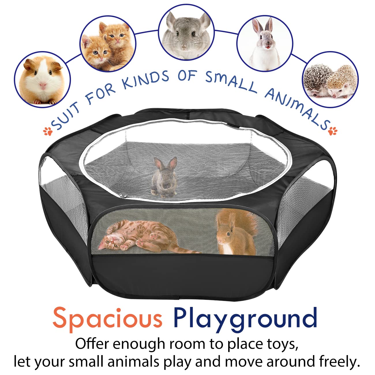 Pawaboo playpen portable yard use with ground pegs for outdoor security.
