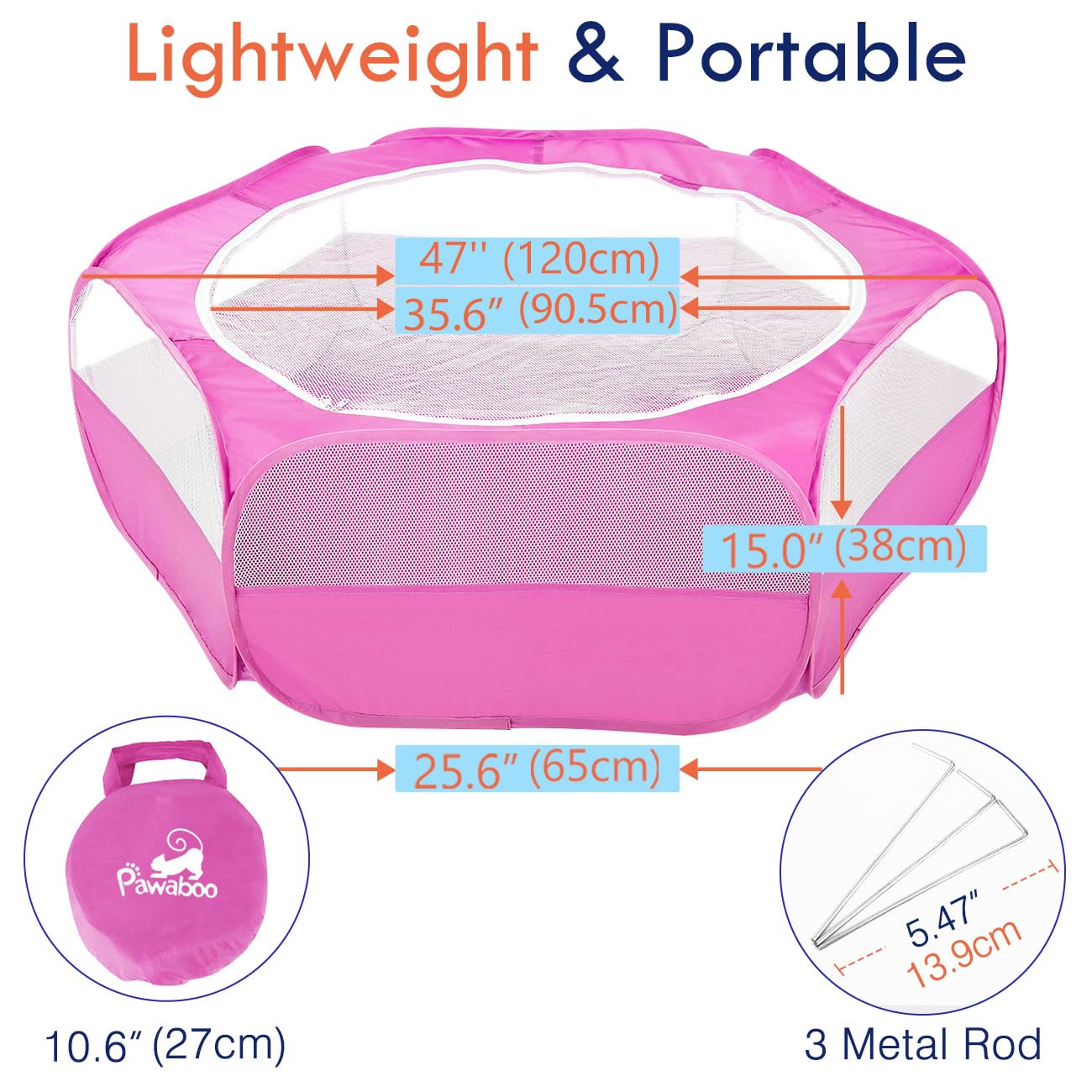 Pawaboo playpen portable-setup enables fast setup anywhere
