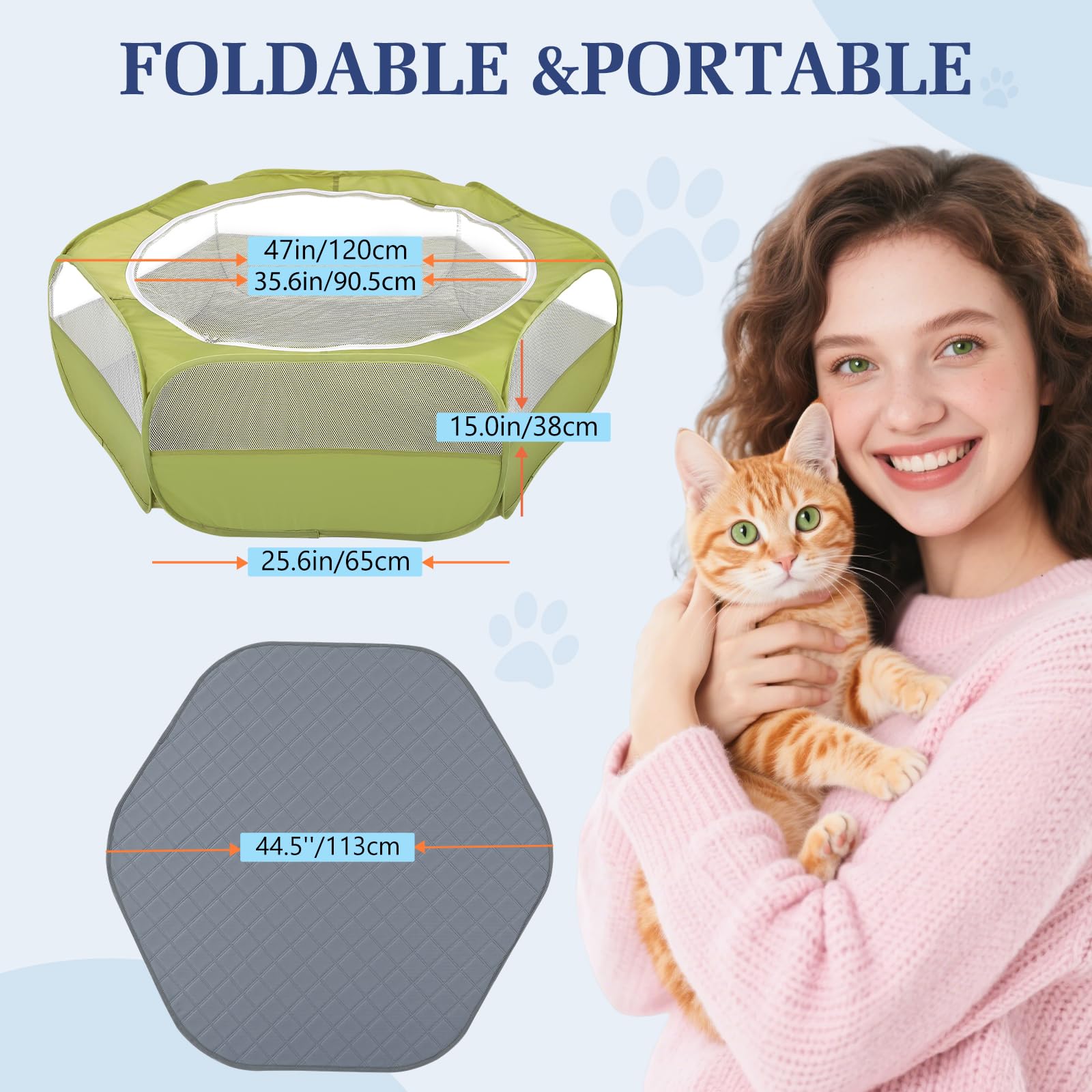 Pawaboo playpen top mesh dual zip highlights easy access and ventilation.