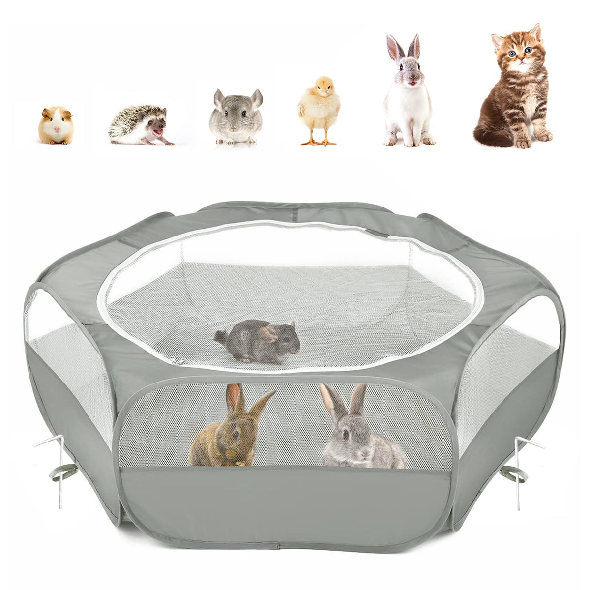 Pawaboo playpen with upgraded mesh resists chewing for small pets.