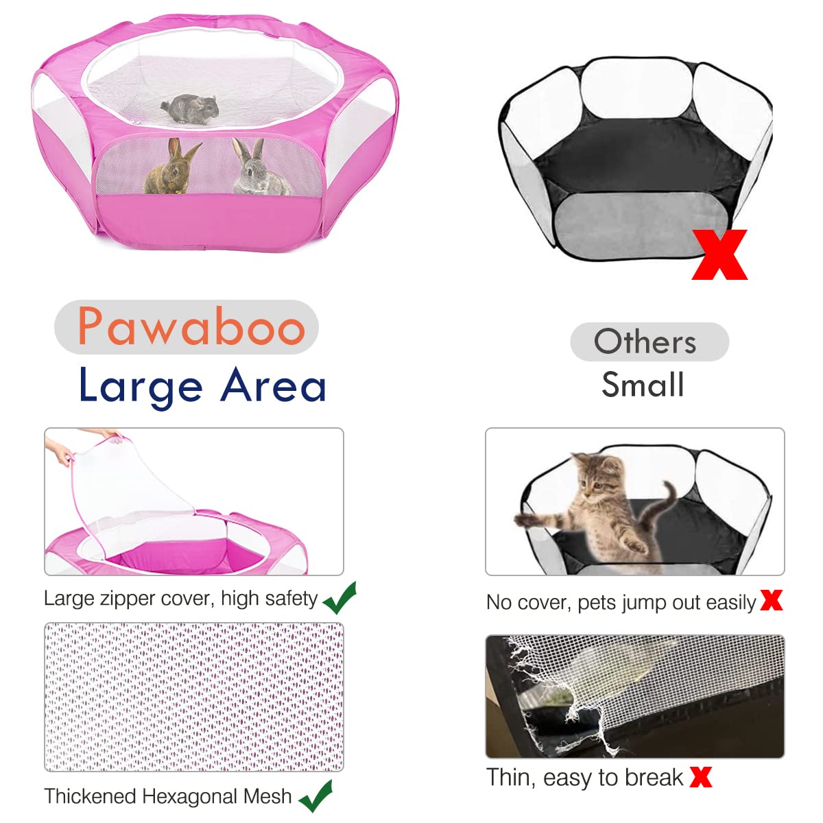 Pawaboo playpen waterproof-bottom keeps floors clean during outdoor sessions
