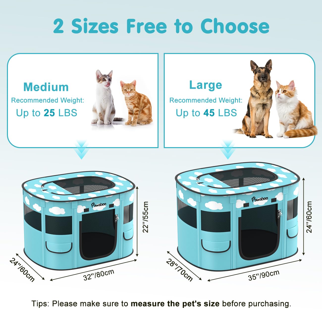 Pawaboo portable dog playpen ready for outdoor travel with secure setup.