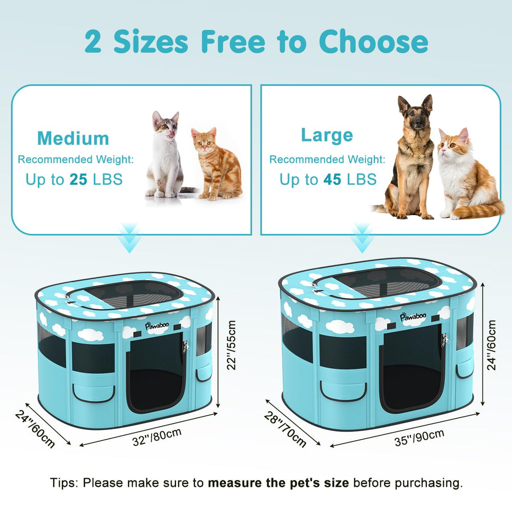 Pawaboo portable dog playpen ready for outdoor travel with secure setup.