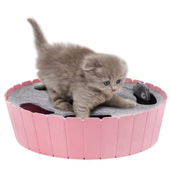 Pawaboo running mouse teaser in pink demonstrates active play and hunting-style fun.