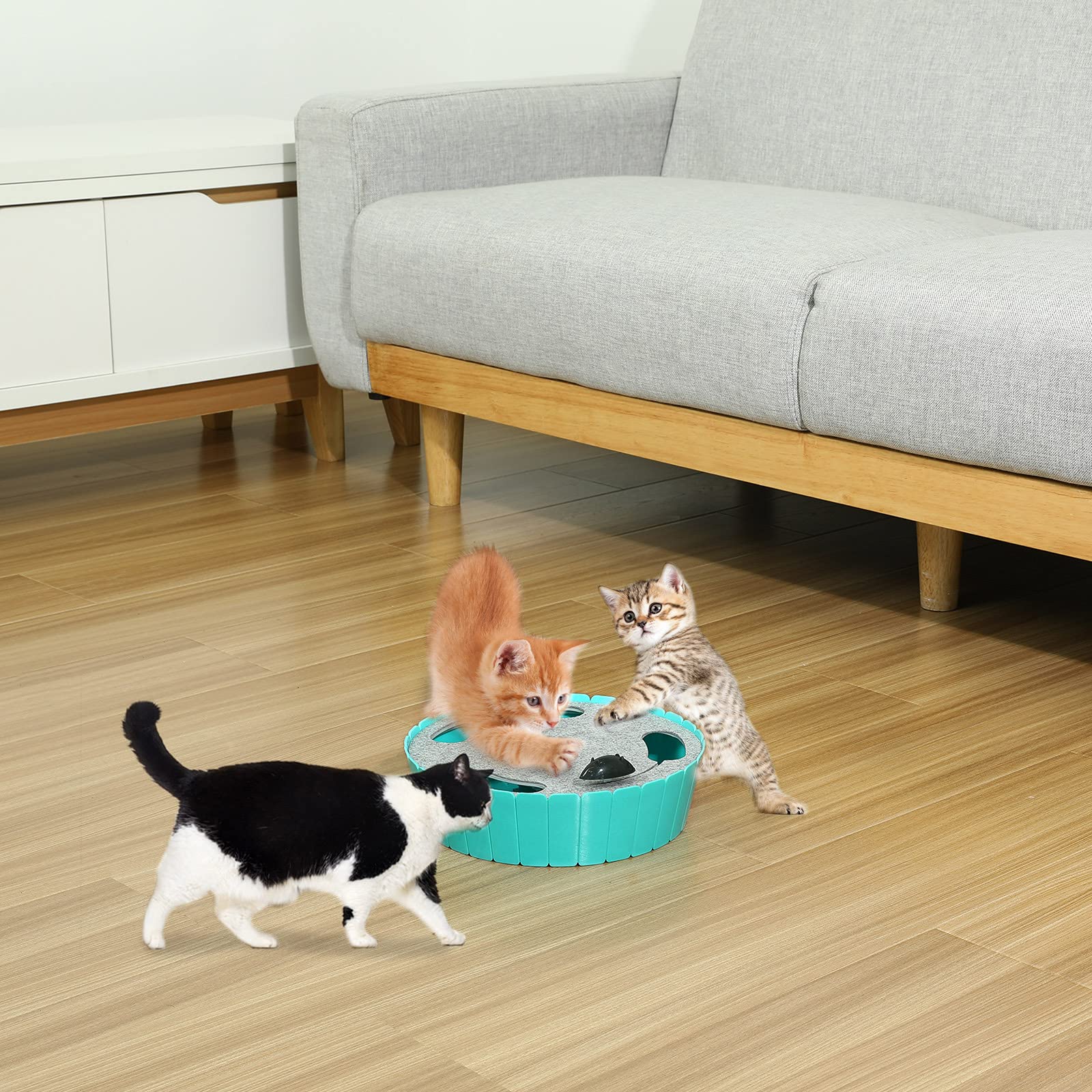 Pawaboo safe materials ensure gentle play for curious cats.