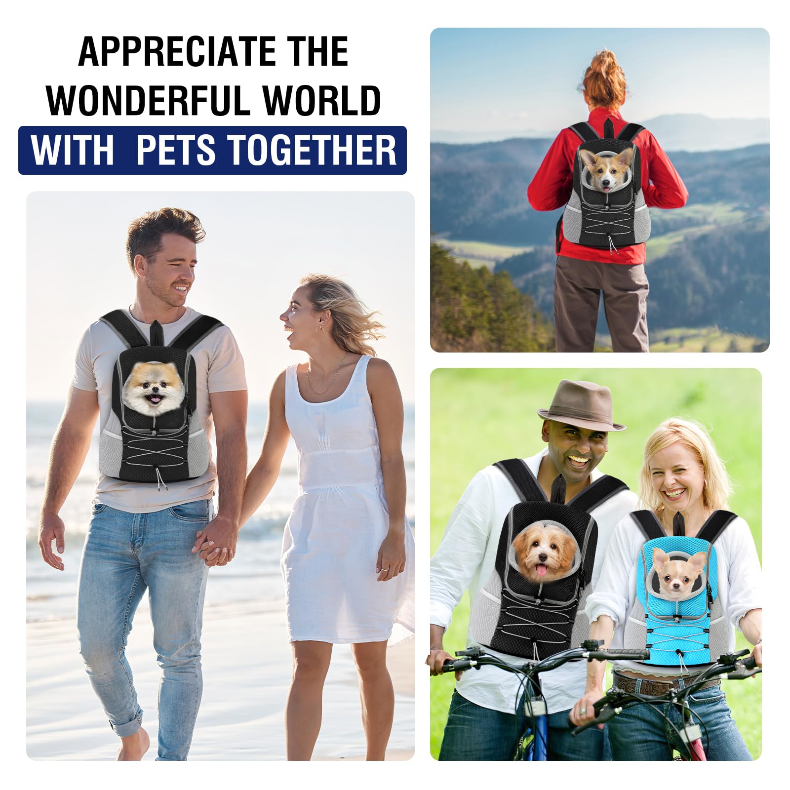 Pawaboo size L up to 14 lbs front carrier designed for small to medium dogs