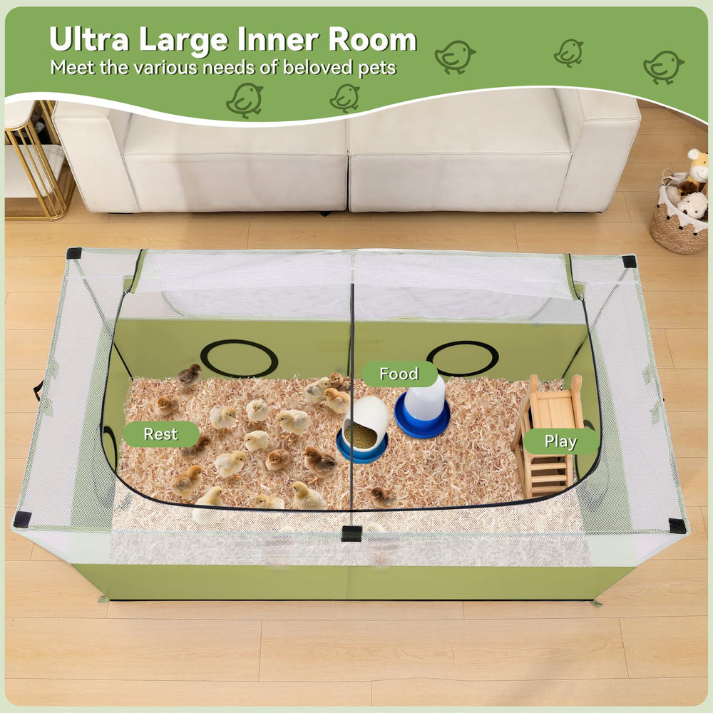 Pawaboo small animal playpen green assembled setup for easy use