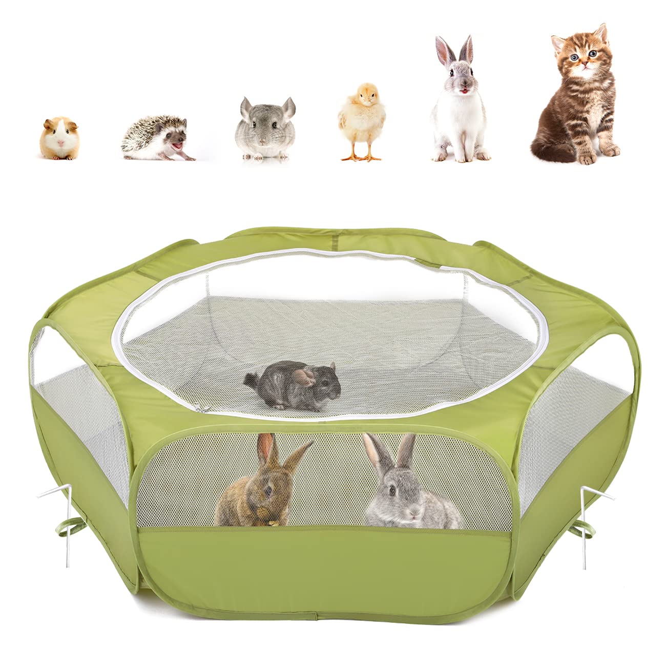 Pawaboo small animals playpen assembled for quick outdoor setup and safe play
