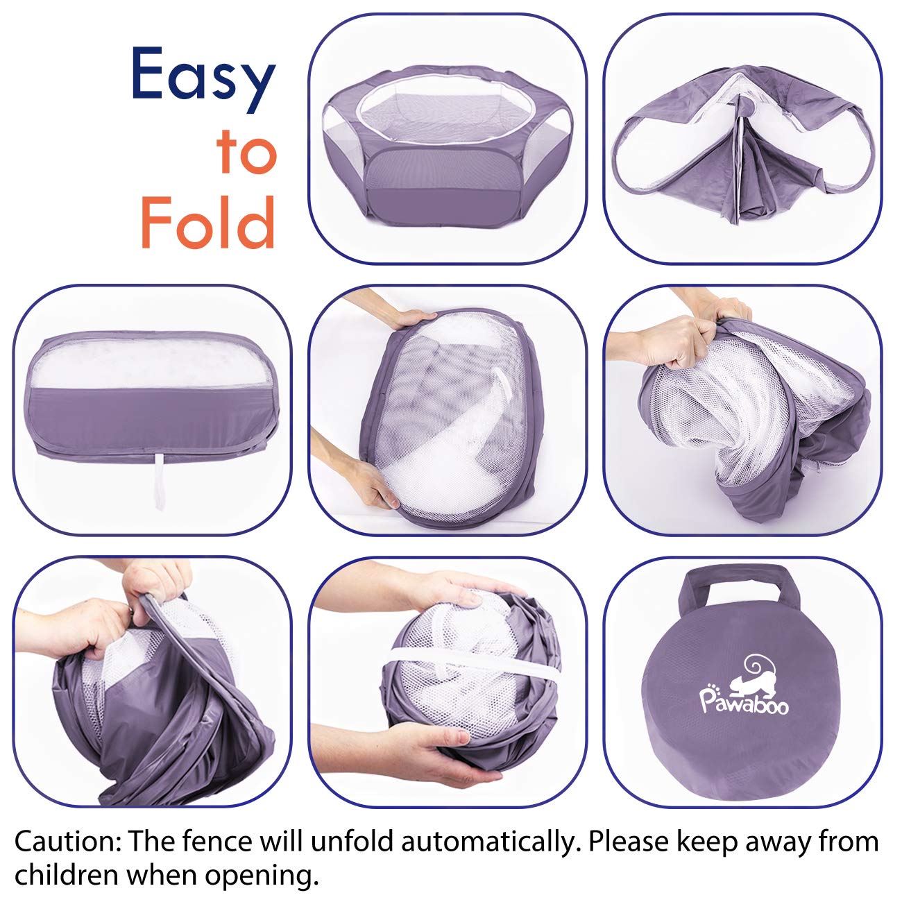 Pawaboo small animals playpen waterproof bottom – keeps surfaces dry during playtime.