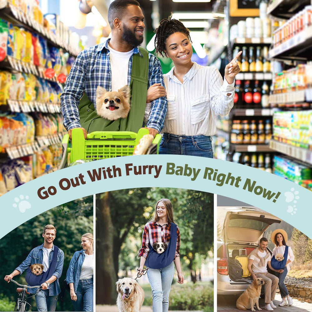 Pawaboo Indigo small pet in sling on the go for daily outings