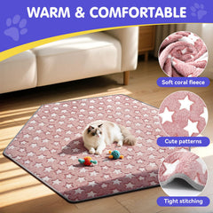 Pawaboo soft coral fleece two-sided close-up emphasizes warm, skin-friendly touch.
