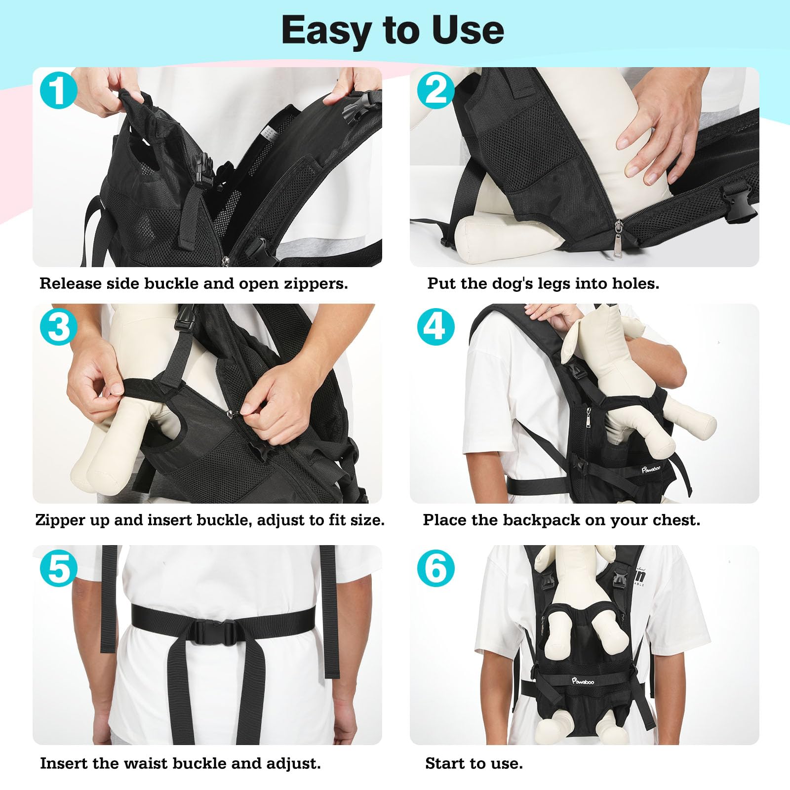 Pawaboo soft-mesh-lining: cozy, breathable interior keeps pets cool during travel.