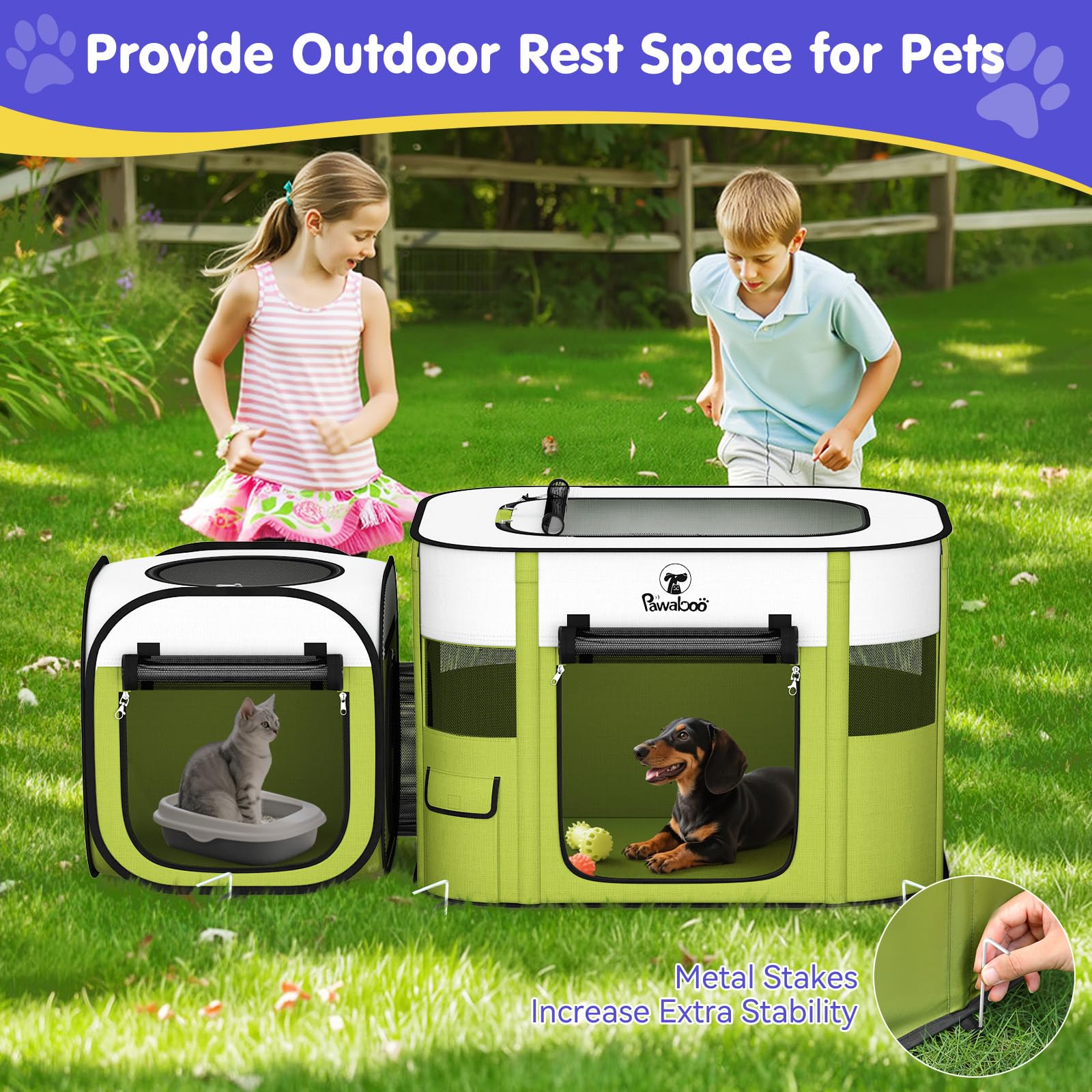 Pawaboo split enclosure configuration enables flexible layouts and odor separation.