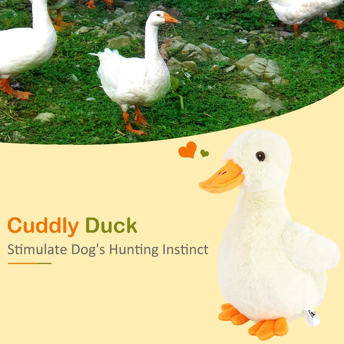 Pawaboo duck toy squeaker and crinkle paper entice dogs with sounds
