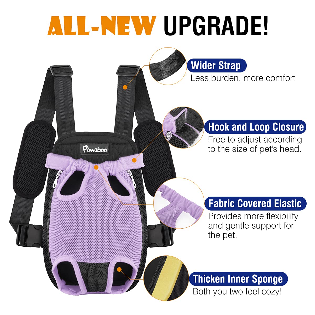 Pawaboo two-way wearing supports front or back carry for versatile adventures.