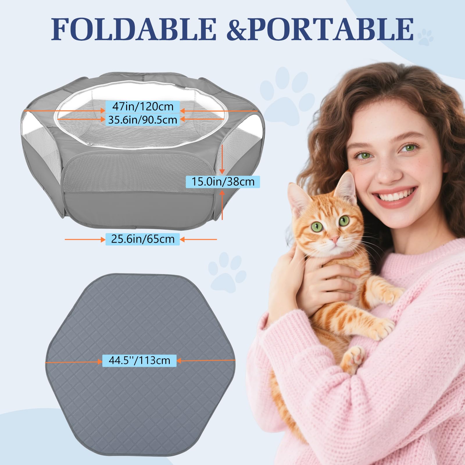 Pawaboo upgraded mesh detail emphasizes chew-resistant containment for curious pets.