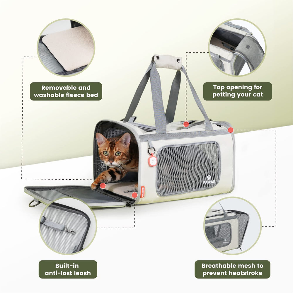 Pawaii cat carrier folded storage shows compact portability