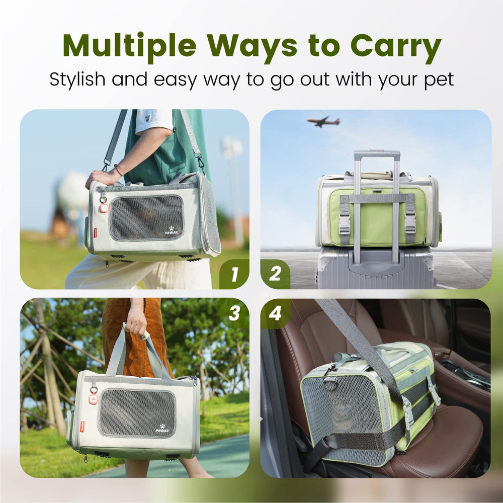 Pawaii cat carrier on luggage clip enhances travel convenience