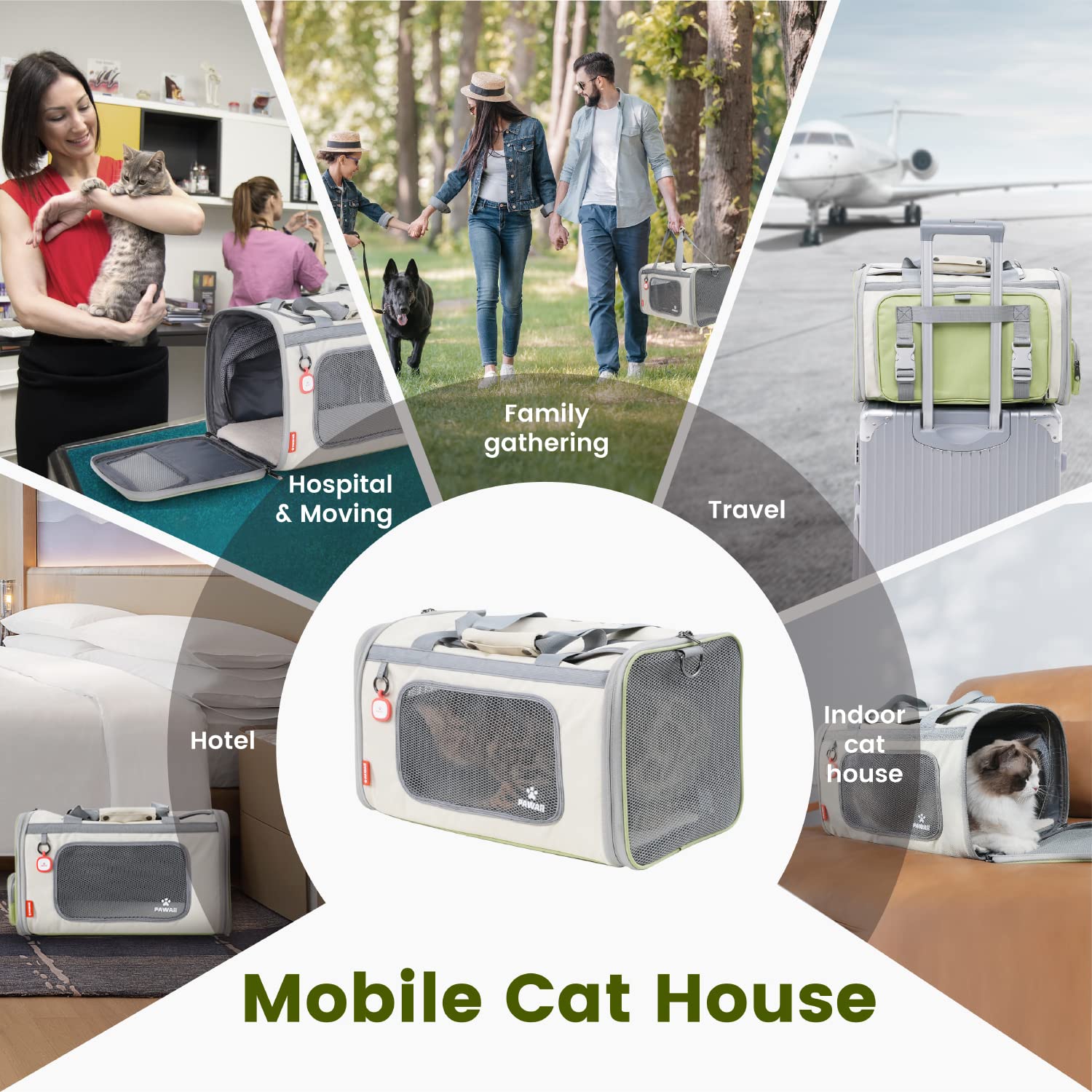 Pawaii cat carrier soft fleece bed offers a cozy sleeping spot
