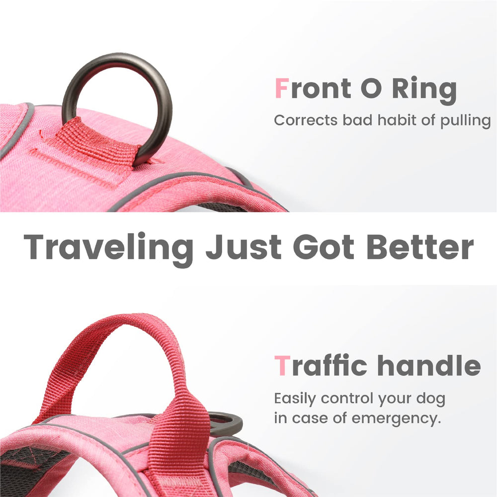 Pawaii harness front-clip with traffic handle for safe guiding
