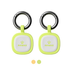 Pawaii fluorescent QR tag front view in green, enhances night visibility for pets.