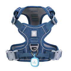 Pawaii no-pull harness front view with reflective strips for safer walks